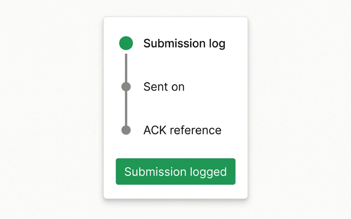 Submission log with ACK number